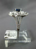 ESTATE 1.35CT DIAMOND & AAA SAPPHIRE 14K WHITE GOLD OVAL & ROUND FLOWER FUN RING