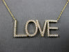 ESTATE LARGE & LONG .64CT DIAMOND 18KT YELLOW GOLD 3D CLASSIC LOVE NECKLACE