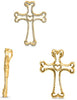 ESTATE .41CT DIAMOND 14KT YELLOW GOLD 3D ROUND CROSS OPEN HEART FLOATING PENDANT