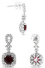 3.76CT DIAMOND & AAA RUBY 18KT WHITE GOLD 3D ROUND SQUARE LOVE HANGING EARRINGS