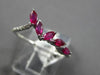 .63CT DIAMOND & AAA RUBY 14KT WHITE GOLD 3D ROUND & MARQUISE MULTI LEAF FUN RING
