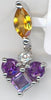 .62CT DIAMOND & AAA CITRINE & AAA AMETHYST 14KT WHITE GOLD LOVE FLOATING PENDANT