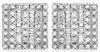 .34CT DIAMOND 14KT WHITE GOLD 3D ROUND & BAGUETTE MULTI ROW SQUARE STUD EARRINGS