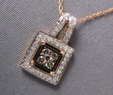 .30CT WHITE & CHOCOLATE FANCY DIAMOND 14K WHITE & ROSE GOLD HALO FOATING PENDANT