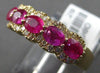 1.58CT DIAMOND & AAA RUBY 14KT YELLOW GOLD OVAL & ROUND 5 STONE ANNIVERSARY RING
