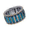 LARGE AAA CHRYSOLLA 18KT YELLOW GOLD & 925 SILVER ETERNITY CUFF BANGLE BRACELET
