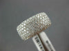WIDE 1.85CT DIAMOND 14K WHITE GOLD ROUND MULTI ROW PAVE CLASSIC ANNIVERSARY RING