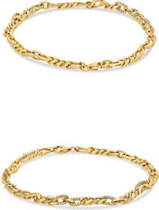 .51CT DIAMOND 14KT YELLOW GOLD 3D ROUND CUBAN BY THE YARD FLEXIBLE FUN BRACELET