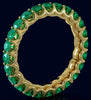2.53CT AAA EMERALD 14KT YELLOW GOLD CLASSIC SHARED PRONG ETERNITY FUN LOVE RING