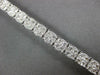 ESTATE WIDE 5.52CT DIAMOND 18KT WHITE GOLD 3D CLUSTER ROUND TENNIS BRACELET