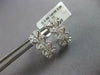 ESTATE .69CT DIAMOND 14KT WHITE GOLD ROUND MULTI LEAF FILIGREE HANGING EARRINGS
