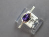 .41CT DIAMOND & AAA AMETHYST 14KT WHITE GOLD PEAR SHAPE & ROUND BEZEL LOVE RING