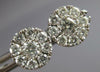 ESTATE LARGE 2.8CT DIAMOND 14KT WHITE GOLD 3D ROUND FLOWER CLASSIC STUD EARRINGS