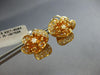 LARGE .83CT DIAMOND 18KT WHITE & ROSE GOLD ROSE FLOWER CLIP ON HANGING EARRINGS