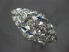 ANTIQUE EXTRA LARGE .78CT OLD MINE DIAMOND & AAA SAPPHIRE PLATINUM RING #27762
