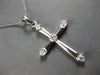 ESTATE .45CT DIAMOND 14K WHITE GOLD CLASSIC ROUND 5 STONE CROSS FLOATING PENDANT