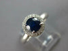 1.24CT DIAMOND & AAA SAPPHIRE 18KT WHITE GOLD DOUBLE HALO ENGAGEMENT RING #27575