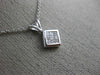 ESTATE .20CT DIAMOND 14K WHITE GOLD 3D CLASSIC INVISIBLE SQUARE FLOATING PENDANT