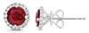 1.68CT DIAMOND & AAA RUBY 18KT WHITE GOLD 3D ROUND CLASSIC HALO MARTINI EARRINGS