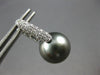 LARGE .61CT DIAMOND & AAA TAHITIAN PEARL 18KT WHITE GOLD HUGGIE HANGING EARRINGS