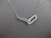 ESTATE .49CT DIAMOND 14KT WHITE GOLD CLASSIC RECTANGULAR LOVE KNOT FUN NECKLACE