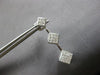 LARGE 1.0CT DIAMOND 18KT WHITE GOLD PRINCESS INVISIBLE GEOMETRICAL FUN EARRINGS