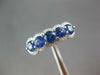 ESTATE 1.49CT DIAMOND & AAA SAPPHIRE 18KT WHITE GOLD 3D 5 STONE ANNIVERSARY RING