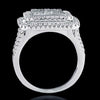 LARGE 1.53CT DIAMOND 18KT WHITE GOLD 3D ROUND & BAGUETTE INVISIBLE COCKTAIL RING