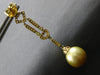 LARGE & LONG .76CT DIAMOND & AAA GOLDEN SOUTH SEA PEARL 18K YELLOW GOLD EARRINGS