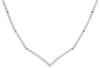 ESTATE .83CT DIAMOND 14KT WHITE GOLD 3D CLASSIC V SHAPE LOVE NECKLACE