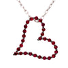 ESTATE .81CT AAA RUBY 18KT WHITE GOLD 3D OPEN HEART SIDEWAYS FLOATING PENDANT