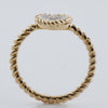 ESTATE .11CT WHITE & PINK DIAMOND 18KT ROSE GOLD HEART SHAPE PAVE ROPE FUN RING