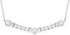 .40CT DIAMOND 14KT WHITE GOLD ROUND PAST PRESENT FUTURE DOUBLE BAR FUN NECKLACE