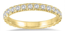1.4CT DIAMOND 14KT YELLOW GOLD CLASSIC ROUND ETERNITY WEDDING ANNIVERSARY RING