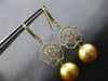LARGE .74CT DIAMOND & AAA GOLDEN SOUTH SEA PEARL 18K YELLOW GOLD FLOWER EARRINGS