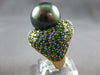 5.68CT DIAMOND & AAA MULTI COLOR GEM & AAA TAHITIAN PEARL 18KT YELLOW GOLD RING
