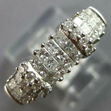 .85CT DIAMOND 14KT WHITE GOLD ROUND & PRINCESS 3 ROW INVISIBLE ANNIVERSARY RING