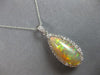 LARGE 8.51CT DIAMOND & AAA AUSTRALIAN OPAL 14KT WHITE GOLD HALO PENDANT #27692
