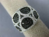 ESTATE 1.76CT WHITE & BLACK DIAMOND 18KT WHITE GOLD MULTI ROW CIRCULAR FUN RING