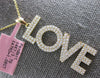 LARGE 1.06CT DIAMOND 14KT YELLOW GOLD 3D CLASSIC VERTICAL LOVE FLOATING PENDANT