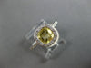 1.65CT DIAMOND & AAA YELLOW TOPAZ 14K WHITE GOLD 3D CUSHION HALO ENGAGEMENT RING