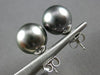 ESTATE AAA TAHITIAN PEARL 14KT WHITE GOLD 3D CLASSIC STUD EARRINGS