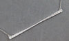ESTATE .37CT DIAMOND 18K WHITE GOLD 3D CLASSIC ROUND ELONGATED BAR LOVE NECKLACE