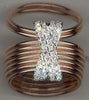 LARGE .59CT DIAMOND 14KT WHITE & ROSE GOLD 3D MULTI ROW X LOVE FLEXIBLE FUN RING