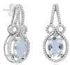 LARGE 2.66CT DIAMOND & AAA GREEN AMETHYST 14KT WHITE GOLD OVAL & ROUND EARRINGS