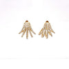 .93CT DIAMOND 18KT YELLOW GOLD 3D MULTI LEAF CHAMSA HAMSA LUCKY HANGING EARRINGS