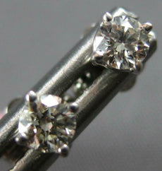 ESTATE .20CT DIAMOND 14KT WHITE GOLD 3D CLASSIC ROUND FOUR PRONG STUD EARRINGS