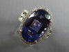 EXTRA LARGE 9.47CT DIAMOND & AAA TANZANITE 18KT WHITE GOLD OVAL ENGAGEMENT RING