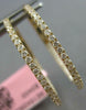 ESTATE .65CT DIAMOND 14K YELLOW GOLD 3D CLASSIC INSIDE OUT HOOP HANGING EARRINGS