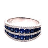 1.55CT DIAMOND & AAA SAPPHIRE 18KT WHITE GOLD MULTI ROW WEDDING ANNIVERSARY RING